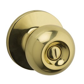 Weiser Regina Brass Door Knob, Interior Door Handles/Privacy Knobs for Bedroom and Bathroom Doors, Keyless Bathroom/Bedroom Door Lock, Traditional Home Décor