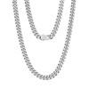 KRKC&CO Chain for Men, White Silver Miami Thick Cuban Link