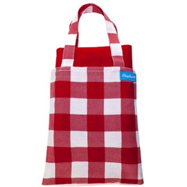 Ringelsuse Plaid retro picnic blanket red white 102 x 132 cm cotton with matching storage bag