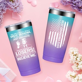 Fufandi Grandma Gifts - Mothers Day Birthday Christmas Gifts for Grandmas, Grandmother, Nana - Best Grandma Ever Gift from Grandchildren - Tumbler Cup 20oz