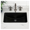 SmartSylva 21" Black Undermount Bathroom Sink, Rectangular Porcelain Ceramic Lavatory
