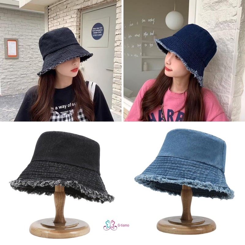 G-tiamo Women's Bucket Hat, Dim, One Size, Simple, UV Protection,