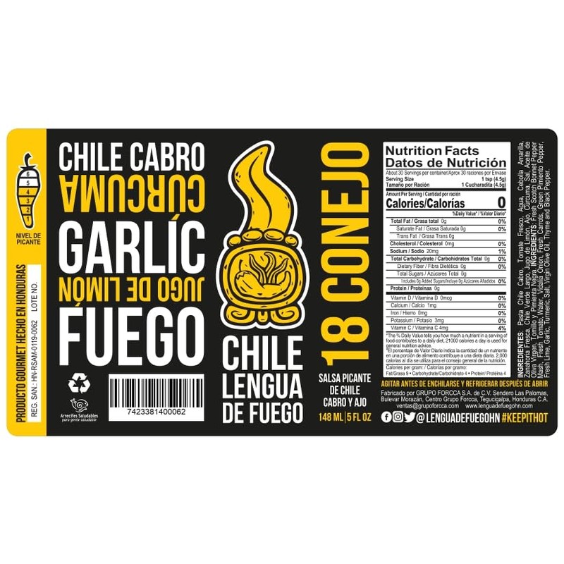 Hot Sauce | Chile Lengua de Fuego (Pack of 2,