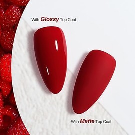 GAOY Esmalte De Uñas De Gel Rojo, 16 Ml, Esmalte De Gel Remojo, Curado Con Luz Uv Para Manicura De Bricolaje En Casa, 1201 Rojo Carmín