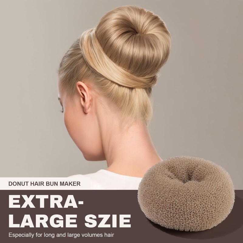 Teenitor Hair Bun Shaper Set, 4pcs Hair Donut Bun Maker(Extra-large,