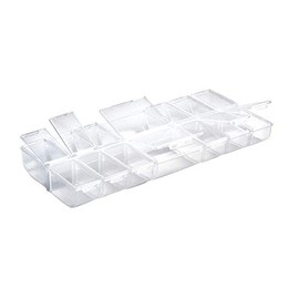 Rayher 3902300 Multi-Sortierbox, 14 Fächer mit Klappdeckeln, 24 x 11 x 2,8cm, praktische Aufbewahrung von verschiedenen Kleinteilen