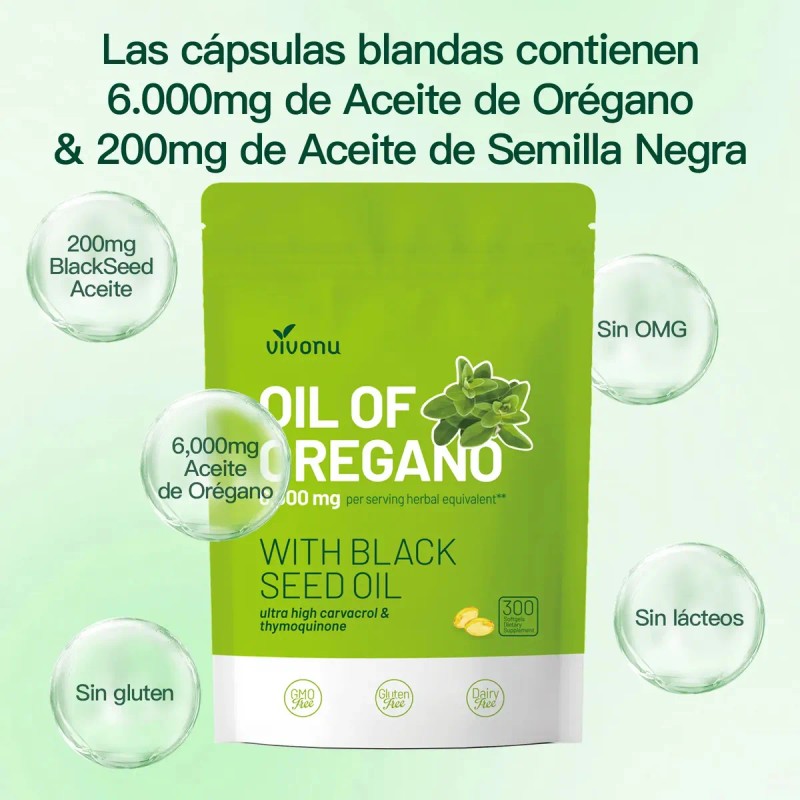 Suplemento Cápsula Vvivonu Aceite Orégano 300