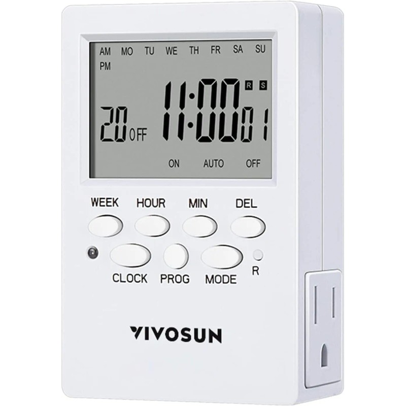 VIVOSUN 7 Day Timer Digital Programmable Electric Timer Indoor with