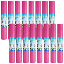 16 Pack 3 mm Thick Yoga Mat Bulk, Exercise Workout Non Slip Fitness Pad for Women Gym Home Yoga Pilates, Reliable Sturdy Material and Easy to Clean (Rose Red)