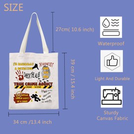 FUNYSO Criminal TV Show Inspired Gift True Crime TV Show Gift Crime Show Lover Tote Bag For Criminal Fans (True Crime addict UK)