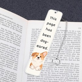Corgi Dog Bookmark, Dog Themed Gifts for Dog Lover, Book Marks for Reading Women Back to School Supplies for Teen Boys Girls, Bookish Gifts for Birthday Christmas Stocking Stuffers, Cute Bookworm Gift