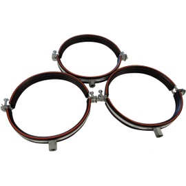 Intelmann Pipe Clamp Diameter 125, Set of 3, Thread M8/M10, Made in Germany (80 100 112 125 140 150 160 180 200)