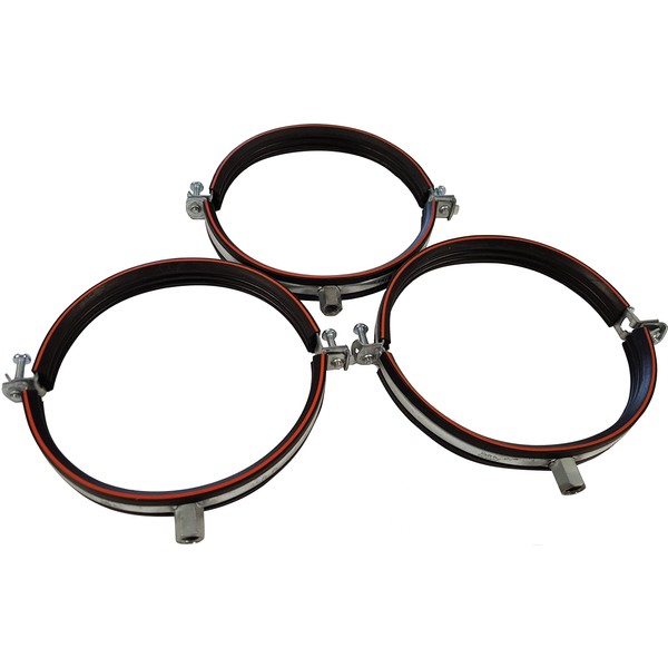 Intelmann Pipe Clamp Diameter 125, Set of 3, Thread M8/M10,