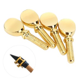 Saxophone Ligature Mouthpiece for Brass Tenor Alto Tenor Soprano Saxophone Bb Clarinet 4-Piece Golden Musical Instrument Accessories