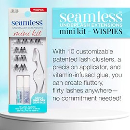 Ardell Minikit De Extensiones De Pestañas Sin Costuras Para Hacer Tú Mismo: Wispies, Fácil Aplicación, 10 Grupos De Pestañas, 1 Paquete Negro 1 Unidad