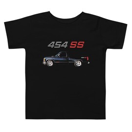 JG Infinite 1990 Chevy 1500 OBS 454 SS Old Body Style American Pickup Truck Toddler Short Sleeve Tee Black