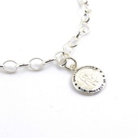 Sterling Silver St Christopher Bracelet - Patron Saint of Travellers - Gift boxed
