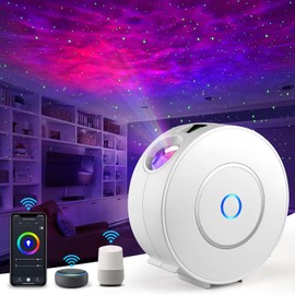Immver Immver Galaxy Star Projector, Smart WiFi App/Voice Control, 3D LED Galaxy Projector Night Light with Nebula, Compatible with Google Assistant, RGB Dimmable, Timing, for Kids Bedroom Party Decor