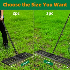Lawn Leveling rake 51"x9.4" Levelawn Tool with 70.5" Adjustable Long Handle Heavy Duty Landscape Leveling Rake Lawn Leveler Yard Tool for Backyard, Golf Course, Garden, Pasture, Farm