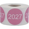 InStockLabels 2027 Year Stickers (Pink) - 1.5", 500 Round Stickers
