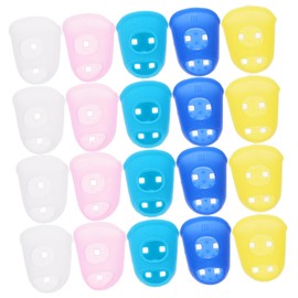 Outanaya 40 Pcs Nonslip Finger Covers Comfortable Protection Caps for Crafting Jewelry Cleaning and More Design Transparent Flexible Fingertip Covers for Enhanced Grip