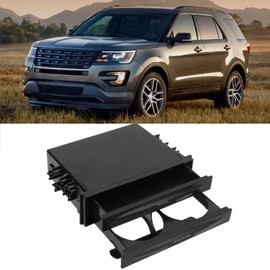 Car Radio Storage Box Multipurpose ABS Universal 1 DIN 2 Layer Black Cup Holder