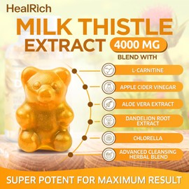 HealRich Total Detox - Liver Detox & Cleanse Support – 4000MG Milk Thistle, Apple Cider Vinegar & Ginger – Made in USA