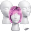 Gisafai 3 Pcs Foam Wig Head with 50 Pcs T