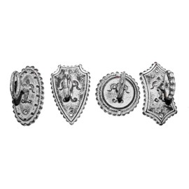 CTW Vintage Key Metal Hooks Set of 4, Antique White