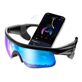 Polarized Bluetooth Sunglasses for Cycling Running, Men's Smart Cycling Glasses with Open Ear Music Speakers, Private and Loud Sound, Built-in Microphone, UV Protection, Ideal for Outdoor Activity