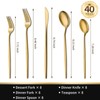 Gold Silverware Set for 8, 40 Pcs Stainless Steel Cutlery