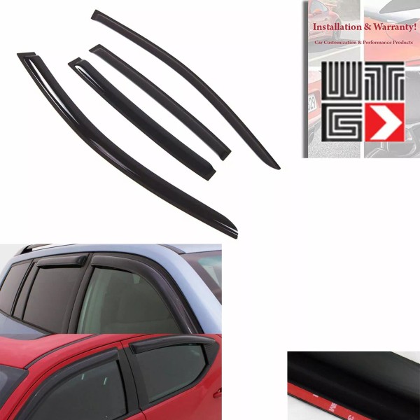 WTG 4pc Smoke Window Visor Rain Vent Shade Guard Honda