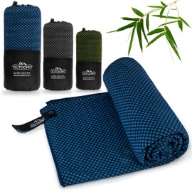 Outdoro Charcoal bamboo Microfibre Towel, Ultra-light and Absorbent, Comfortable Travel Towel, Ideal Sport Hand Towel, Bath Towel, Beach Towel, Sauna Towel for Travel and Fitness