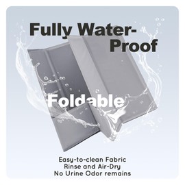 HQ4US 4LEGS Dog Litter Box, Pee Pad Holder Foldable, Indoor Dog Potty Tray for Puppy & Medium Dogs, High Walls, Seamless, No Assembly, Waterproof, Easy to Clean, No Spill,Portable for Travel