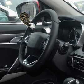 Arenbel Skeleton Turning Wheel Spinner Assist Grip Knob Car Suicide Steering Booster Handle Fit Most Vehicles Trucks Boats, Black