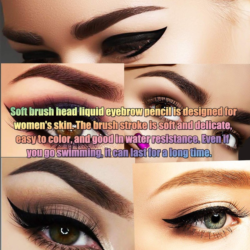 Apooliy Liquid Eyebrow Pen, Waterproof Microblading Eyebrow Pencil with a