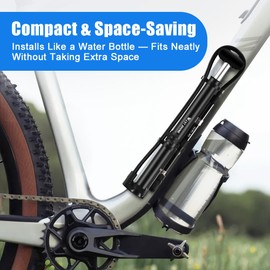 Mini Damper Pump 140 PSI - Suspension Fork Pump & Bicycle Air Pump for MTB, Fully & Road Bike - Compatible with Schrader & Presta - Aluminium Fork Pump with Pressure Gauge and Extension Hose