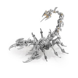 Metalkitor Scorpion 3D Metal Puzzles Kits for Adults Teens – 454 Pcs – Mechanical Assembly Models – 4 Hours to Build – Ideal for Gifts and Decorations (Silver)