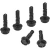 60 PCS Hex Head Self-Tapping Screws for Metal,Black 410 Stainless