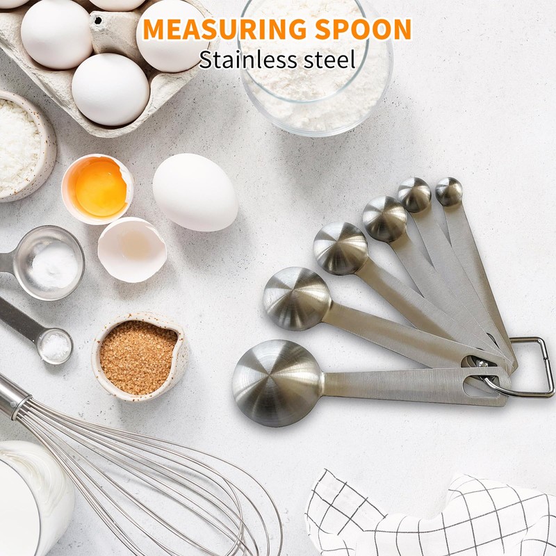 Metal Measuring Spoons Set - Baking Essentials,Premium Stainless Steel Kitchen