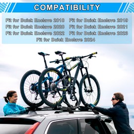 220LBS Roof Rack Cross Bars Fit for Buick Enclave 2018 2019 2020 2021 2022 2023 2024, Aluminum Anti-Corrosion Heavy Duty Cross Rails for Kayak Snowboard Surfboard Bike Camping Gear Rooftop Accessories