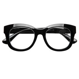 DOOViC Blaulichtfilter Lesebrille Schwarz Damen 2,25 - Großer Rahmen Breite Bügel Federscharnier Blaulicht Computerbrille mit Sehstärke für Herren