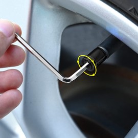 Cimown 4 Stück Diebstahlsicherung Auto Ventilkappen,Autoventil Kappe,Reifen Luftventilkappen Mit Schraubenschlüssel,Kompatibel Mit Allen Autos, Fahrrädern Und Motorrädern