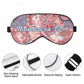 Vnwoalu Curved Doodling Sleep Eye Mask Ethnic Colorful Doodle Tracery Men Women Sleep Mask with Adjustable Strap Eye Cover Eye Shade for Travel, Nap,Meditation