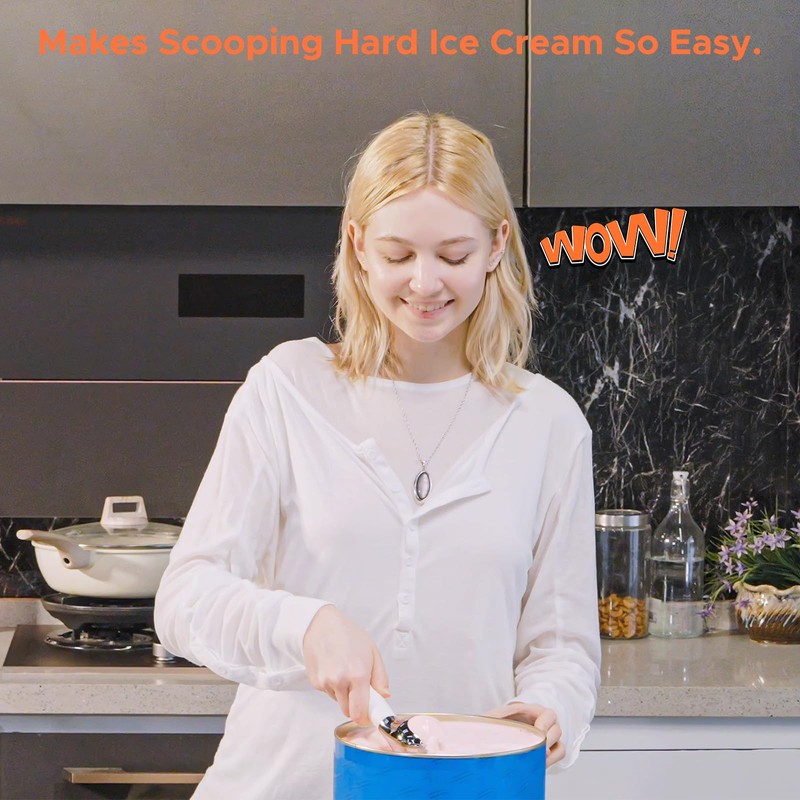 LT LAUDTEC Heated Ice Cream Scoop, Rechargeable Electric Warming Scooper,