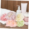 PACKOVE 4pcs Luxury Bath Ball Flower Shower Loofah Body Scrubber