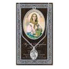 St Dymphna Pendant Medal Pewter on 18 inch Stainless Chain