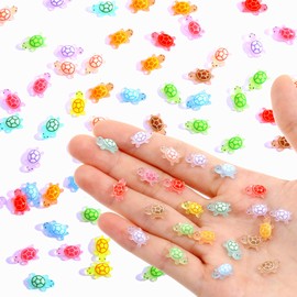 200Pcs Mini Resin Turtles, Colorful Tiny Turtle Figurines, Cute Miniature Glow in The Dark Miniature Turtle Dollhouse, Sea Turtles Figurines, Mini Resin Animals for Garden, Home Decor, and Party Orna