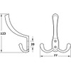 Gedotec Juna Vintage Coat Hook Antique Brass Double Hook 123