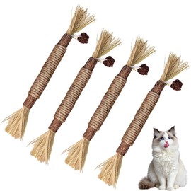 4 Pack Silvervine Cat Chew Sticks, Catnip Gall Fruit Dental Care for Cats